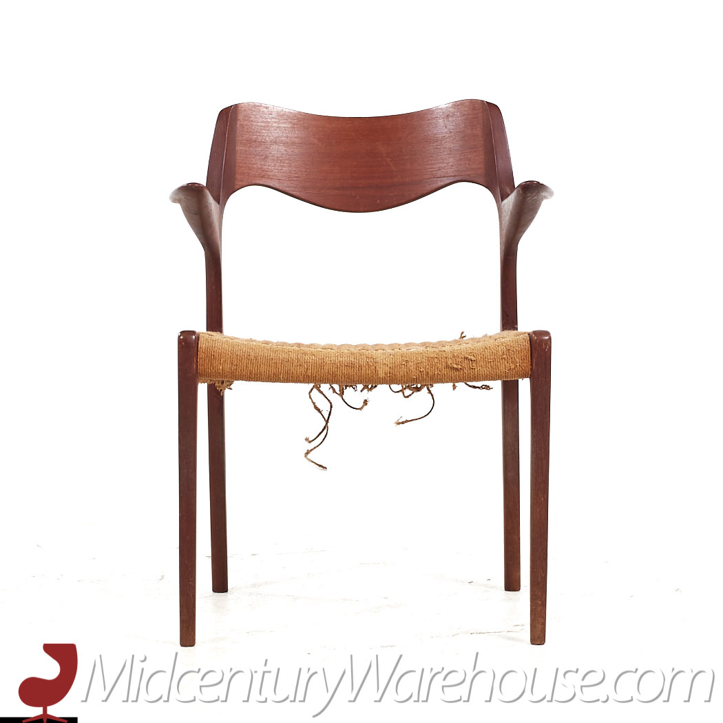 Niels Moller Danish Model 55 and Model 71 Mid Century Teak Dining Chairs - Set of 6