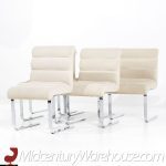Preview Mid Century Cantilever Chrome Dining Chairs - Set of 6