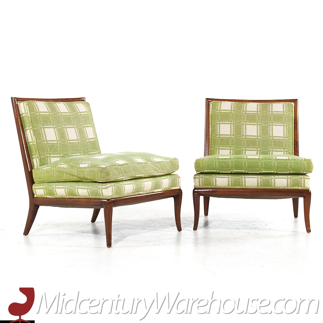 T.h. Robsjohn Gibbings for Widdicomb Mid Century Slipper Lounge Chairs - Pair