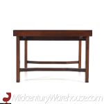 United Tiki Brutalist Mid Century Walnut Expanding Dining Table with 2 Leaves