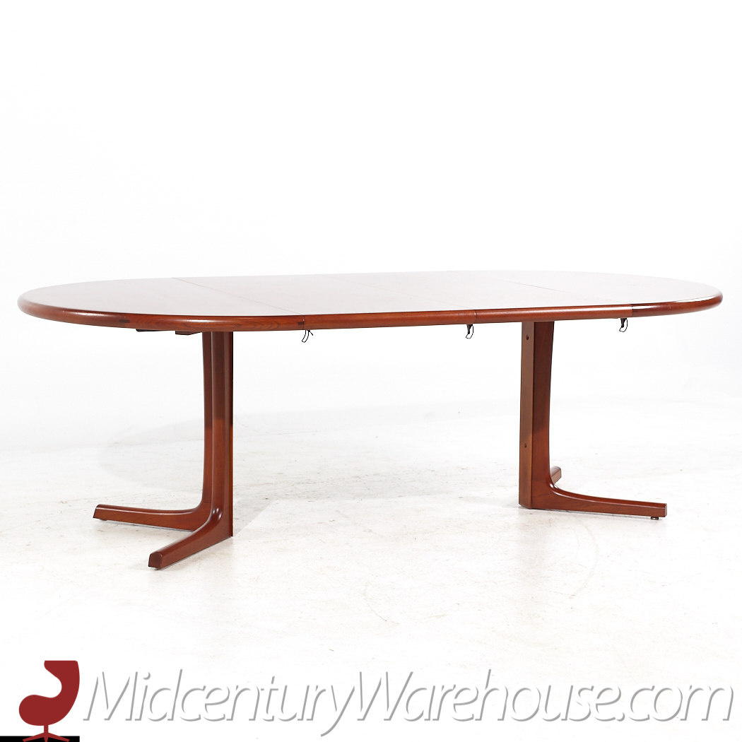 D-scan Mid Century Teak Expanding Dining Table with 2 Leaves