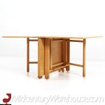 Dux Mid Century Maria Swedish Elm Beech and Brass Expanding Dining Table