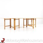 Dux Mid Century Maria Swedish Elm Beech and Brass Expanding Dining Table