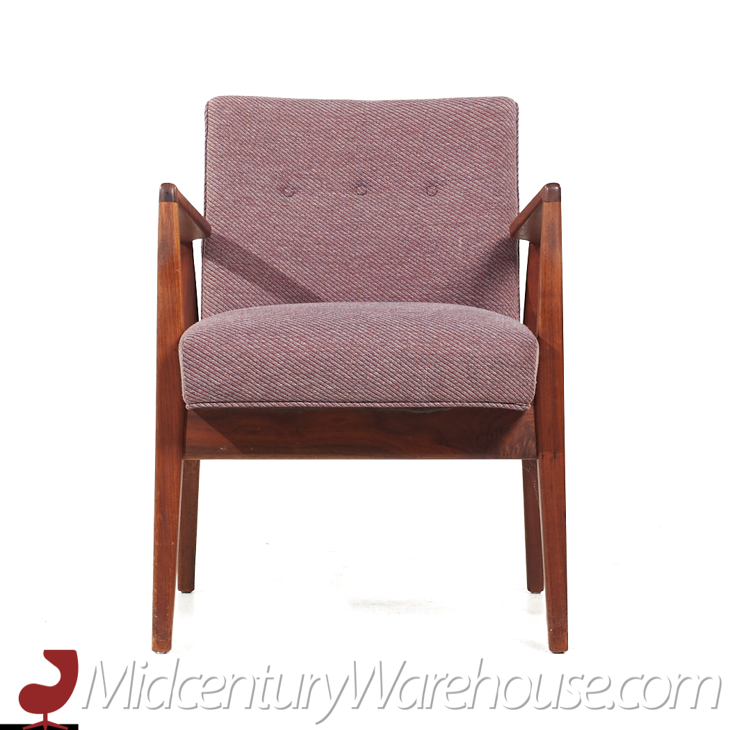 Jens Risom Mid Century Walnut Lounge Chairs – Pair