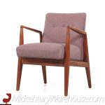 Jens Risom Mid Century Walnut Lounge Chairs – Pair