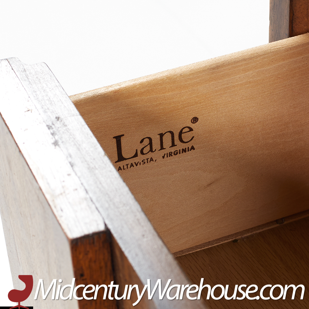 Lane Staccato Mid Century Walnut Brutalist Lowboy Dresser
