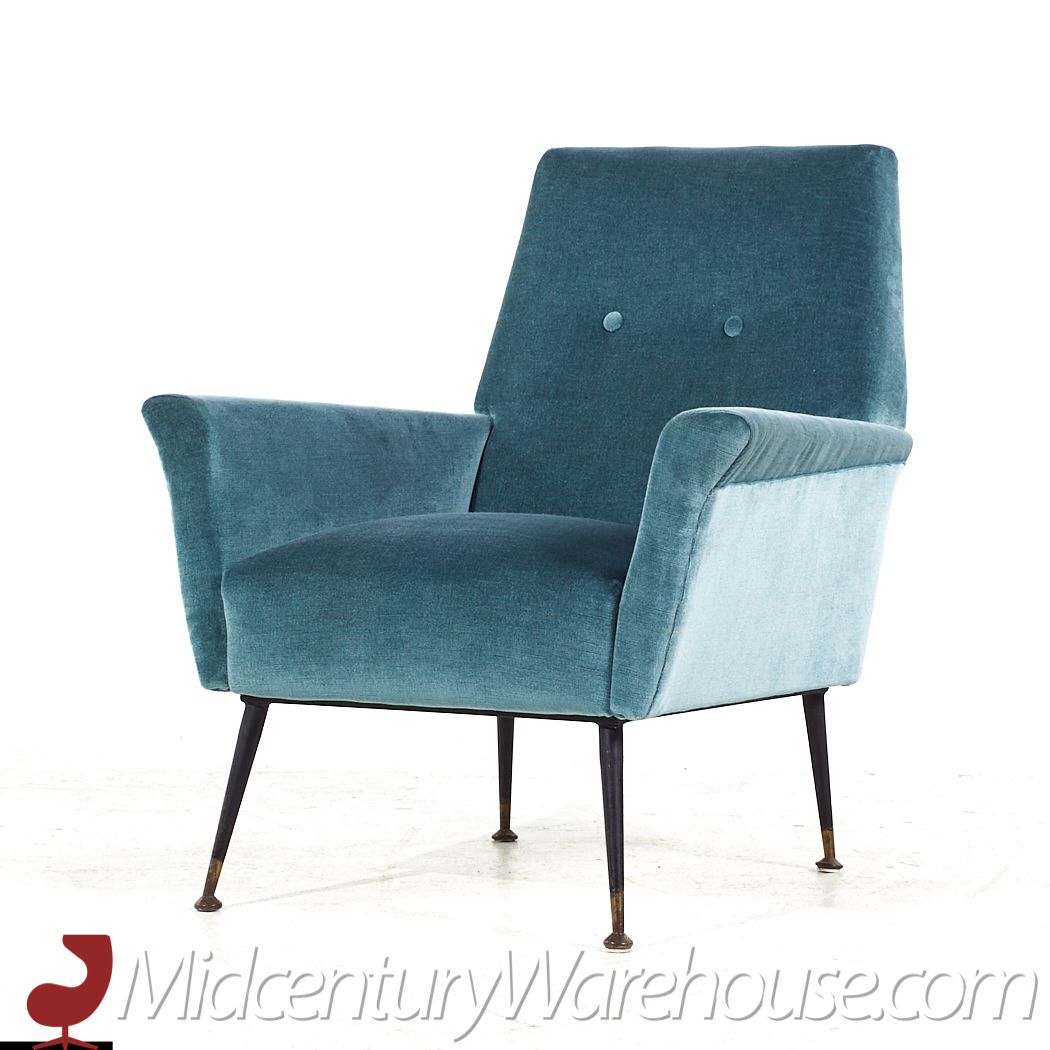 Marco Zanuso Style Mid Century Italian Lounge Chairs - Pair