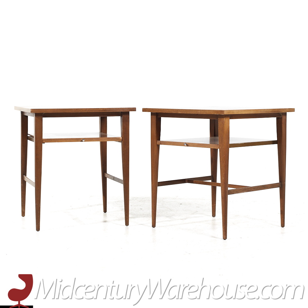Paul Mccobb for Calvin Mid Century Side Table Nightstands - Pair