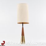 Tony Paul Mid Century Walnut and Brass Table Lamps - Pair