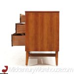 Broyhill Brasilia Mid Century Walnut 72 Inch 9 Drawer Lowboy Dresser