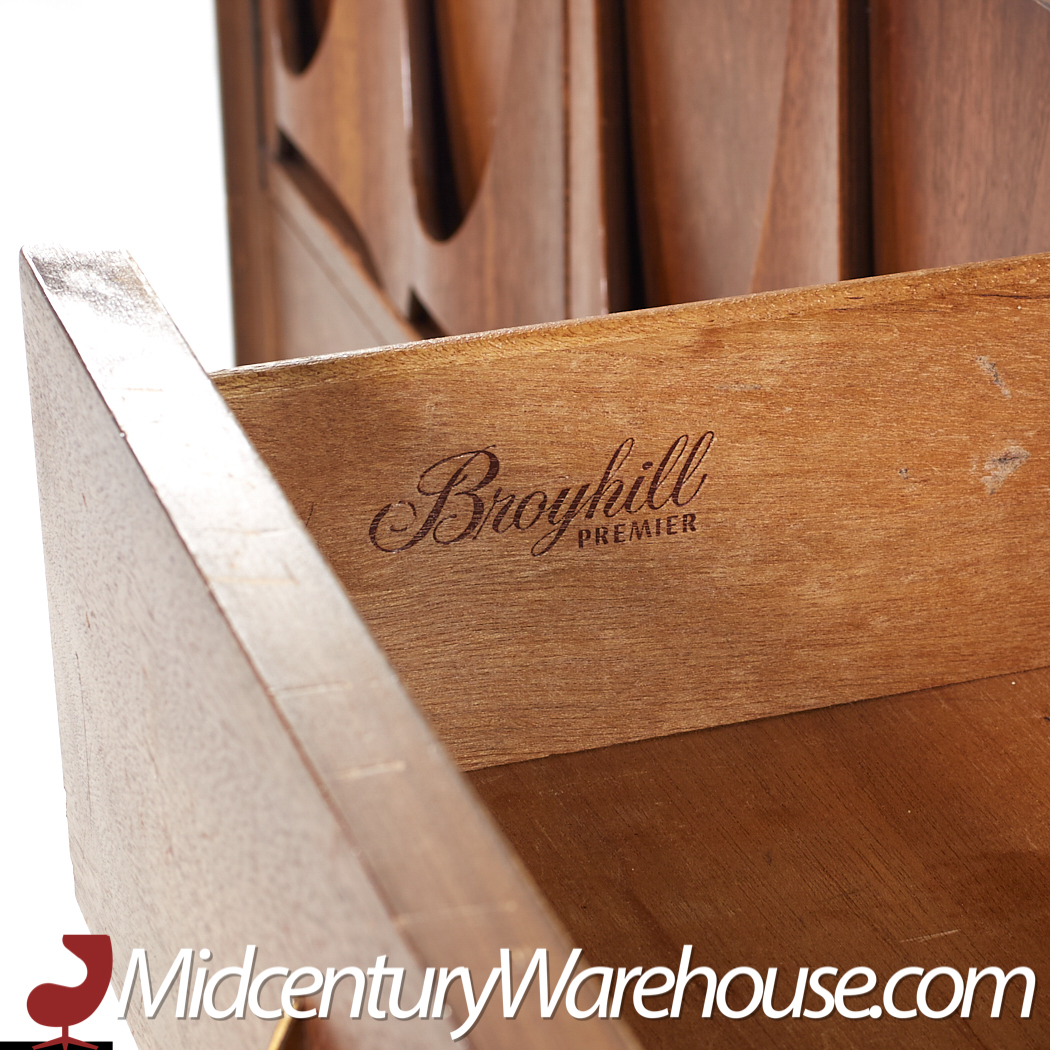 Broyhill Brasilia Mid Century Walnut Magna Highboy Dresser