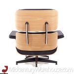 Eames Mid Century White Oak High Back Lounge Chair and Ottoman
