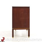 Edward Wormley for Dunbar Mid Century Curved Front Burlwood, Mahogany and Brass Credenza - Pair