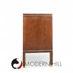 Edward Wormley for Dunbar Mid Century Curved Front Burlwood, Mahogany and Brass Credenza