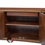 Edward Wormley for Dunbar Mid Century Curved Front Burlwood, Mahogany and Brass Credenza