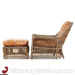 Ficks Reed Style Mid Century Rattan Lounge Chair and Ottoman