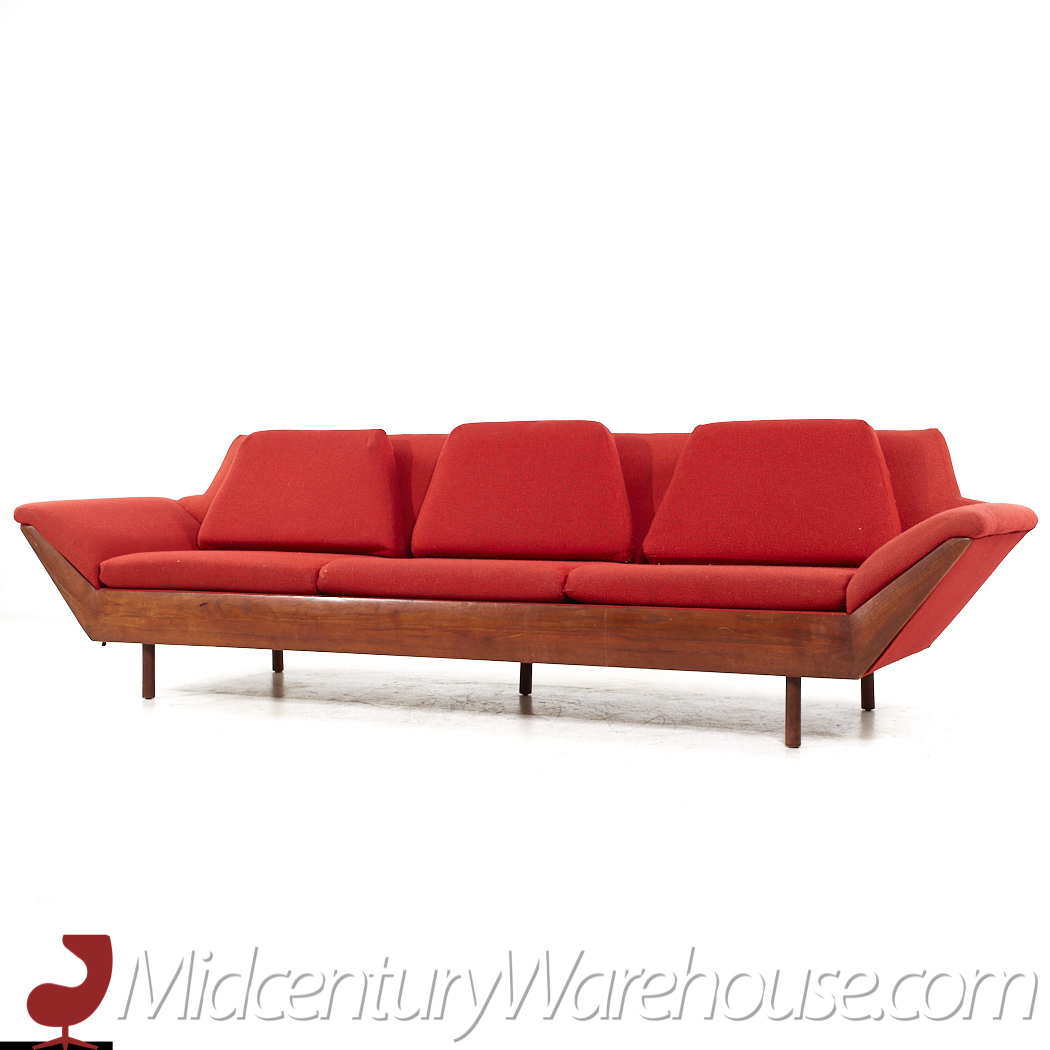 Flexsteel Mid Century Thunderbird Walnut Sofa