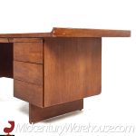 Harvey Probber Mid Century Walnut Curved Executive Desk