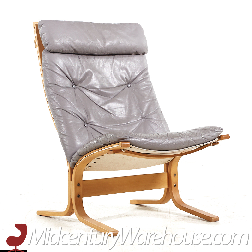 Ingmar Relling for Westnofa Mid Century Leather Siesta Lounge Chair with Ottoman