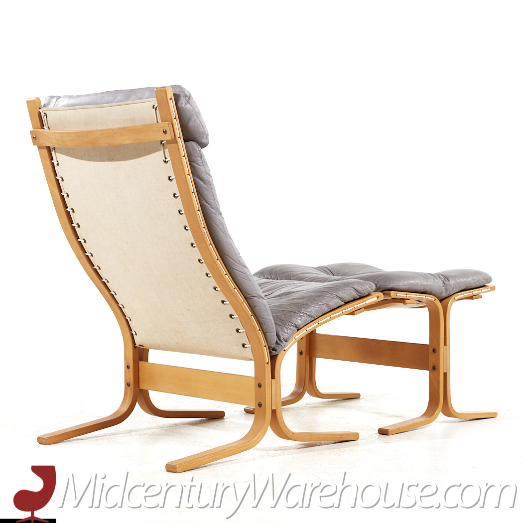 Ingmar Relling for Westnofa Mid Century Leather Siesta Lounge Chair with Ottoman
