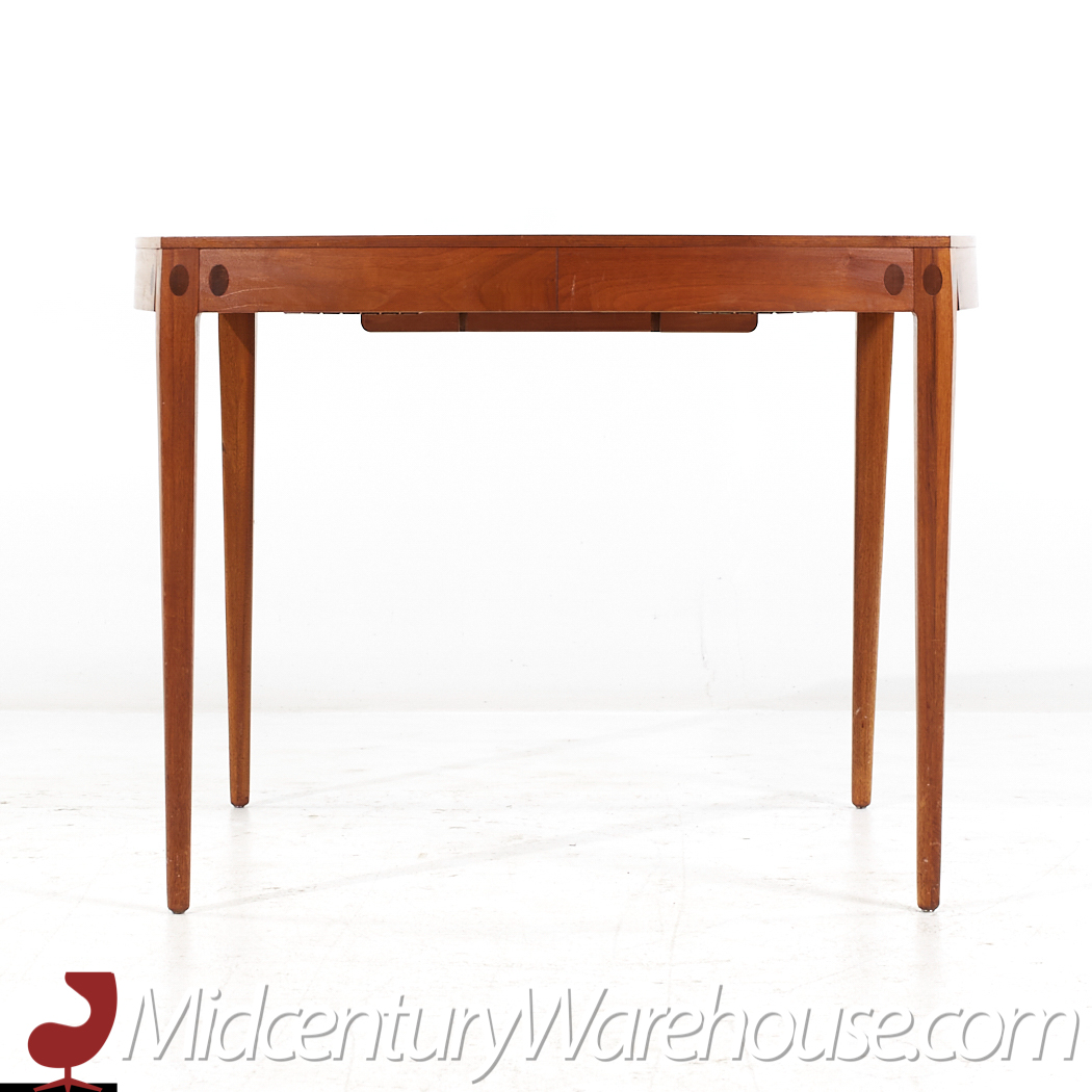 Kipp Stewart for Calvin Mid Century Walnut Expanding Dining Table with 4 Leaves