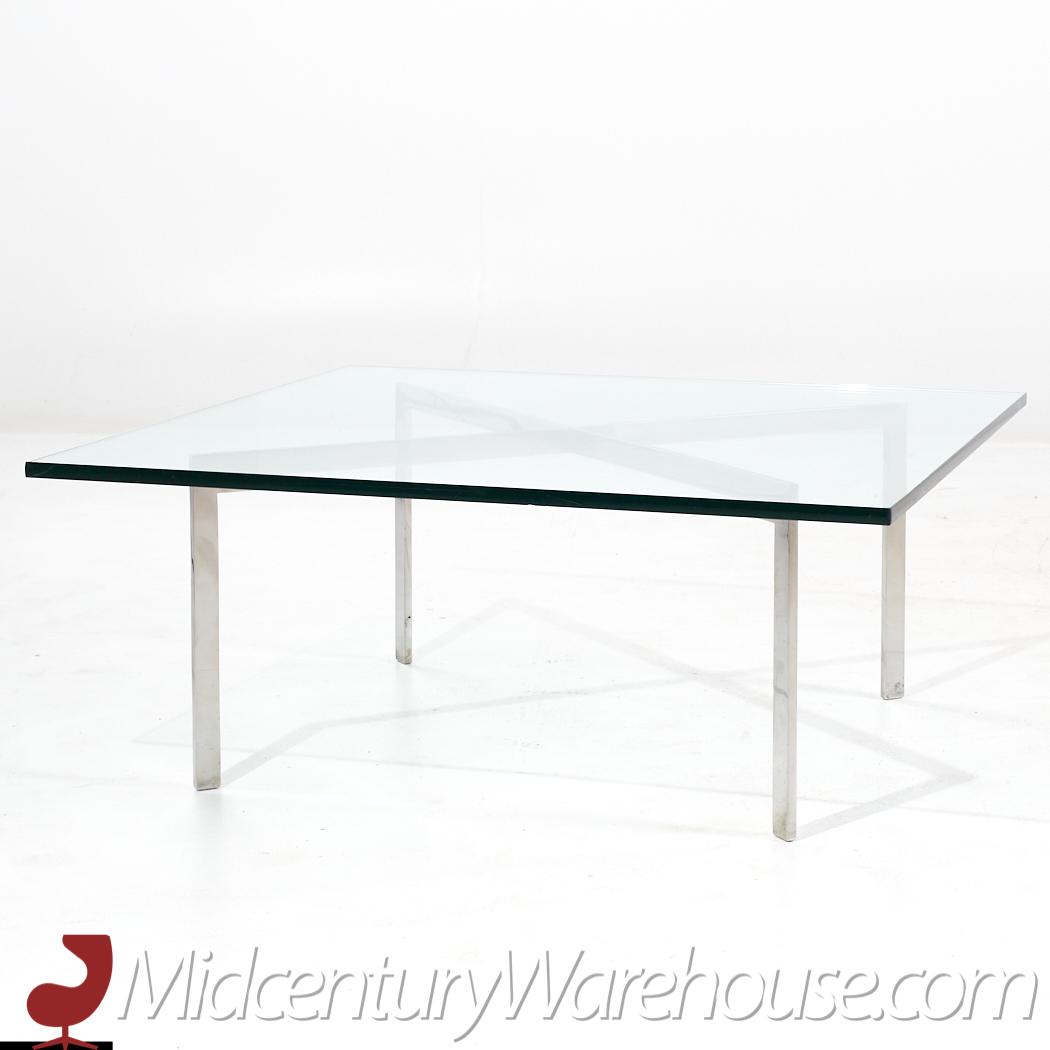 Ludwig Mies Van Der Rohe for Knoll Barcelona Chrome and Glass Coffee Table