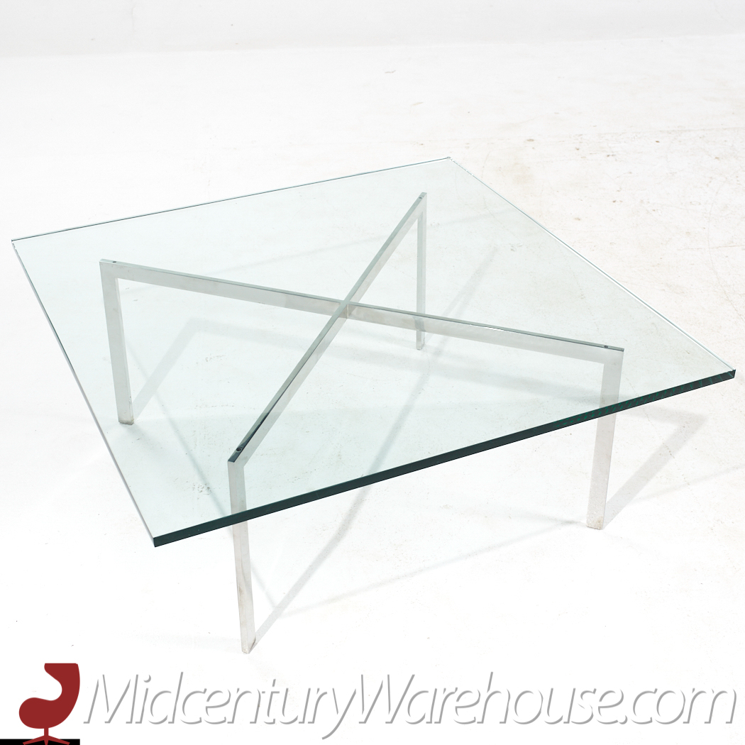 Ludwig Mies Van Der Rohe for Knoll Barcelona Chrome and Glass Coffee Table