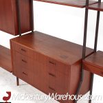 Lyby Mobler Mid Century Danish Teak and Steel 4-bay Freestanding Wall Unit