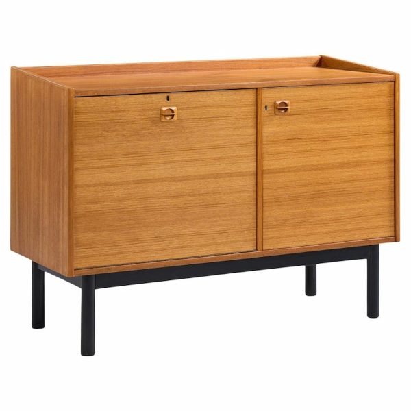 mid century danish teak bar cabinet