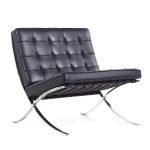 Mies Van Der Rohe for Knoll Mid Century Stainless Steel Frame Barcelona Lounge Chair