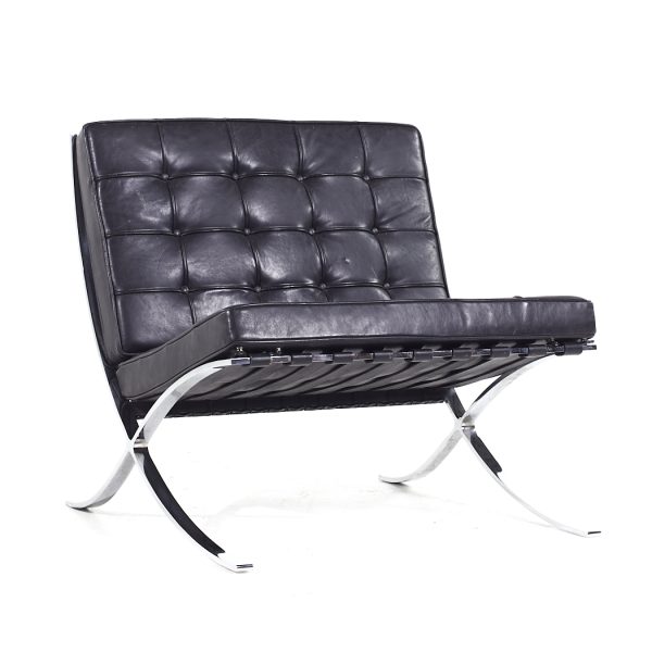 Mies Van Der Rohe for Knoll Mid Century Barcelona Chrome Frame Lounge Chair
