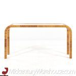 Bielecky Brothers Mid Century Rattan Foyer Entry Console Sofa Table