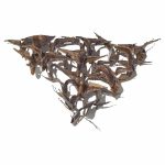 Silas Seandel Style Mid Century Brutalist Brass Birds Wall Sculpture