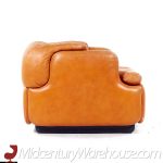 Alberto Rosselli for Saporiti Confidential Mid Century Leather Lounge Chairs - Pair