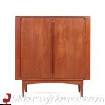 Bernhard Pedersen Mid Century Danish Teak Tambour Door Armoire Highboy Dresser