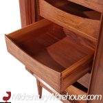 Bernhard Pedersen Mid Century Danish Teak Tambour Door Armoire Highboy Dresser