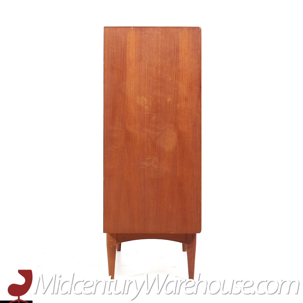 Bernhard Pedersen Mid Century Danish Teak Tambour Door Armoire Highboy Dresser