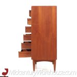 Bernhard Pedersen Mid Century Danish Teak Tambour Door Armoire Highboy Dresser