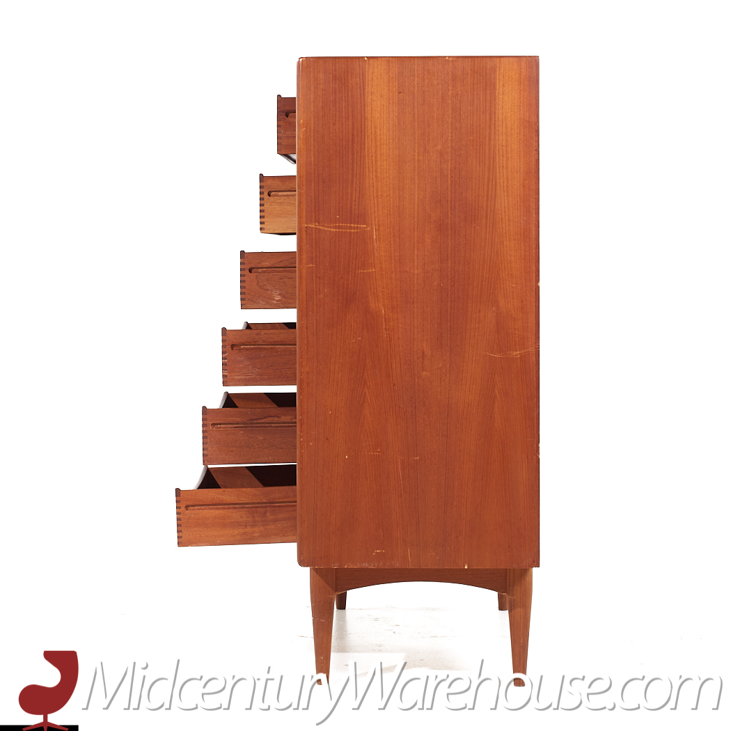 Bernhard Pedersen Mid Century Danish Teak Tambour Door Armoire Highboy Dresser