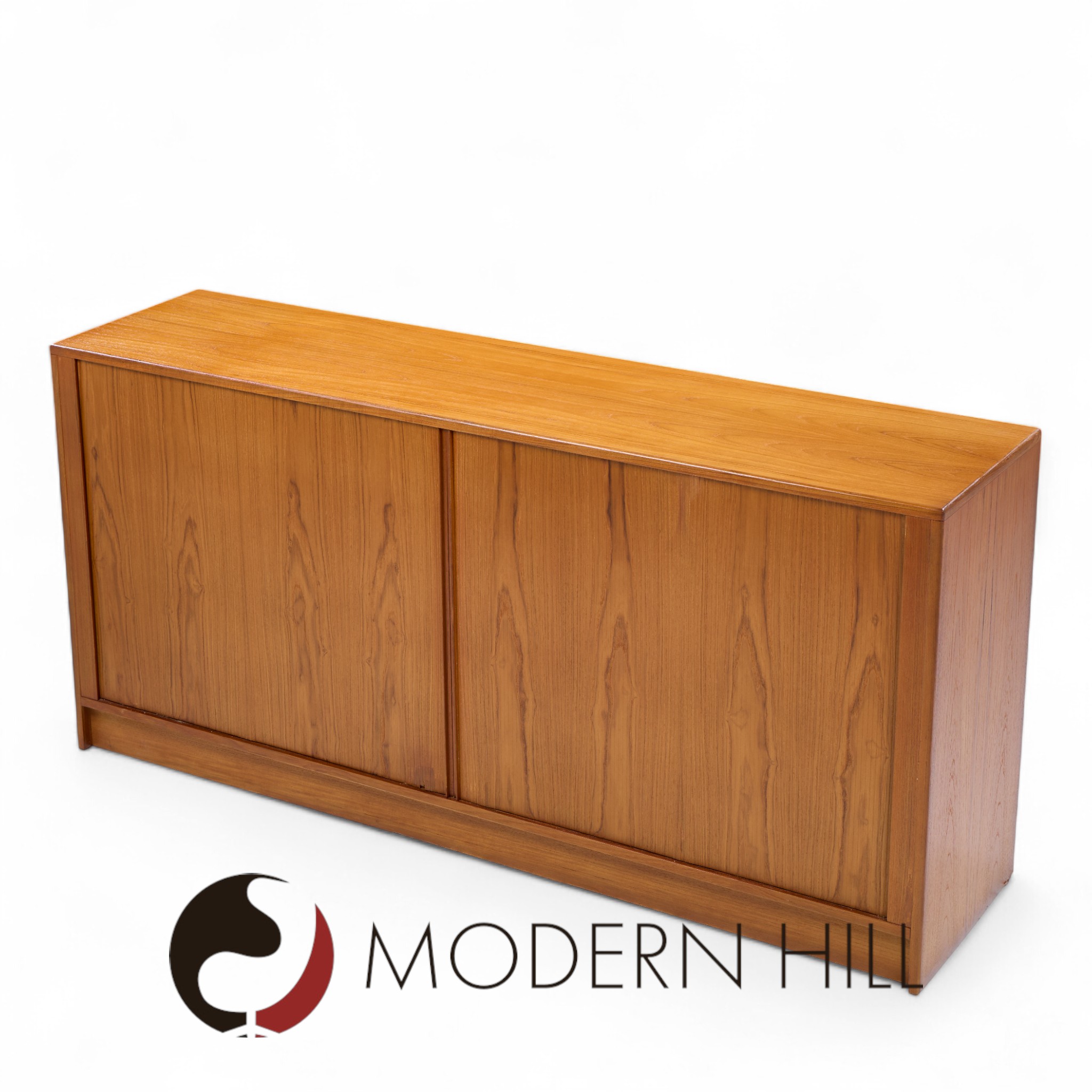 Dyrlund Mid Century Danish Teak Tambour Door Lowboy Dresser