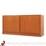 Dyrlund Mid Century Danish Teak Tambour Door Lowboy Dresser