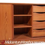 Dyrlund Mid Century Danish Teak Tambour Door Lowboy Dresser