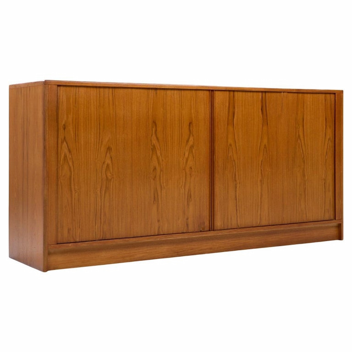 Dyrlund Mid Century Danish Teak Tambour Door Lowboy Dresser