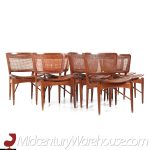 Finn Juhl for Baker Model Nv 51/403 Teak and Cane Dining Chairs - Set of 8