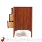 Kent Coffey Perspecta Mid Century Walnut and Rosewood 9 Drawer Lowboy Dresser