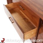 Kent Coffey Perspecta Mid Century Walnut and Rosewood 9 Drawer Lowboy Dresser