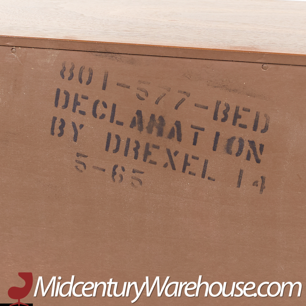 Kipp Stewart for Drexel Declaration Mid Century Walnut King Storage Headboard
