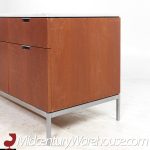 Knoll Style Mid Century Walnut and Marble Top File Credenza