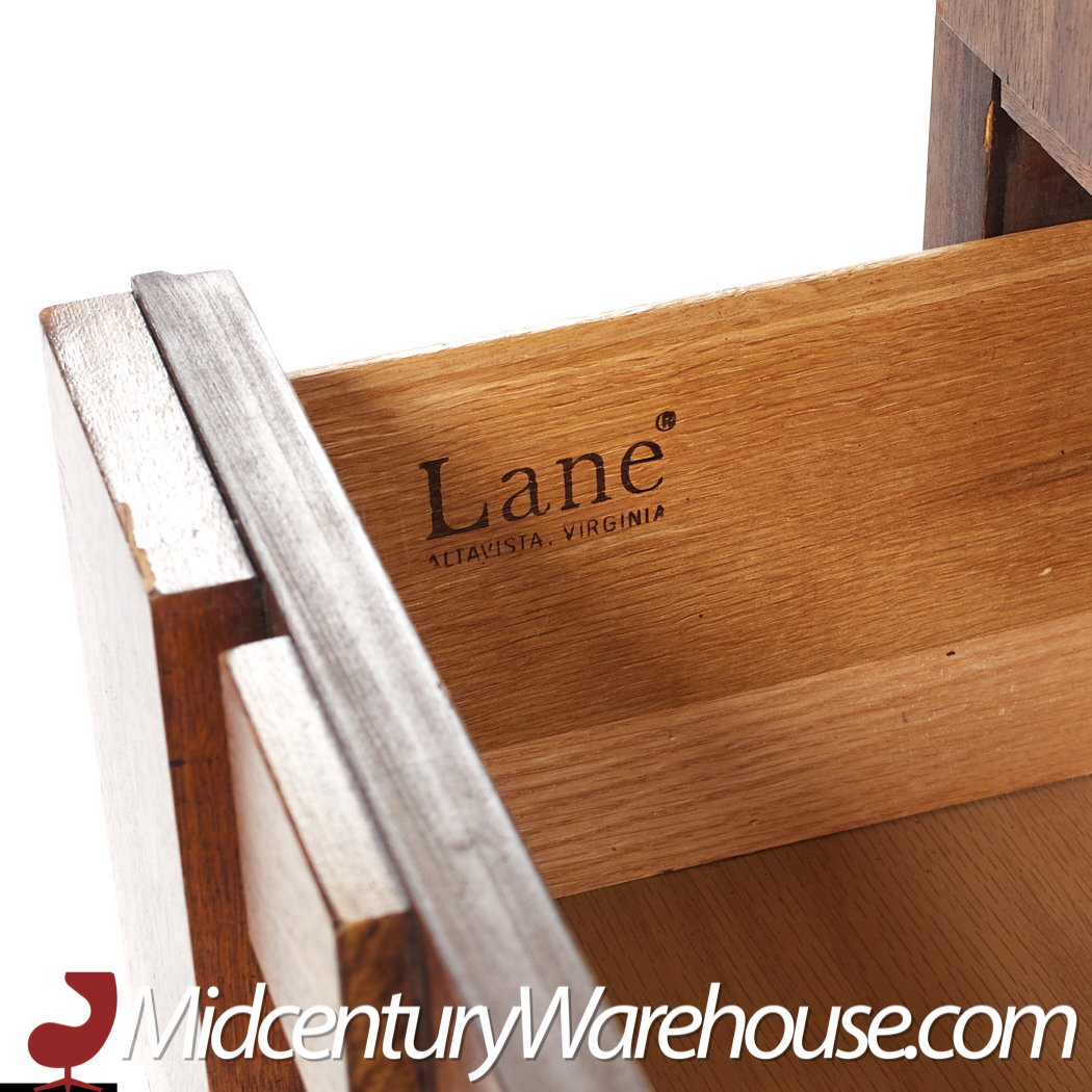 Lane Staccato Mid Century Walnut Brutalist Armoire