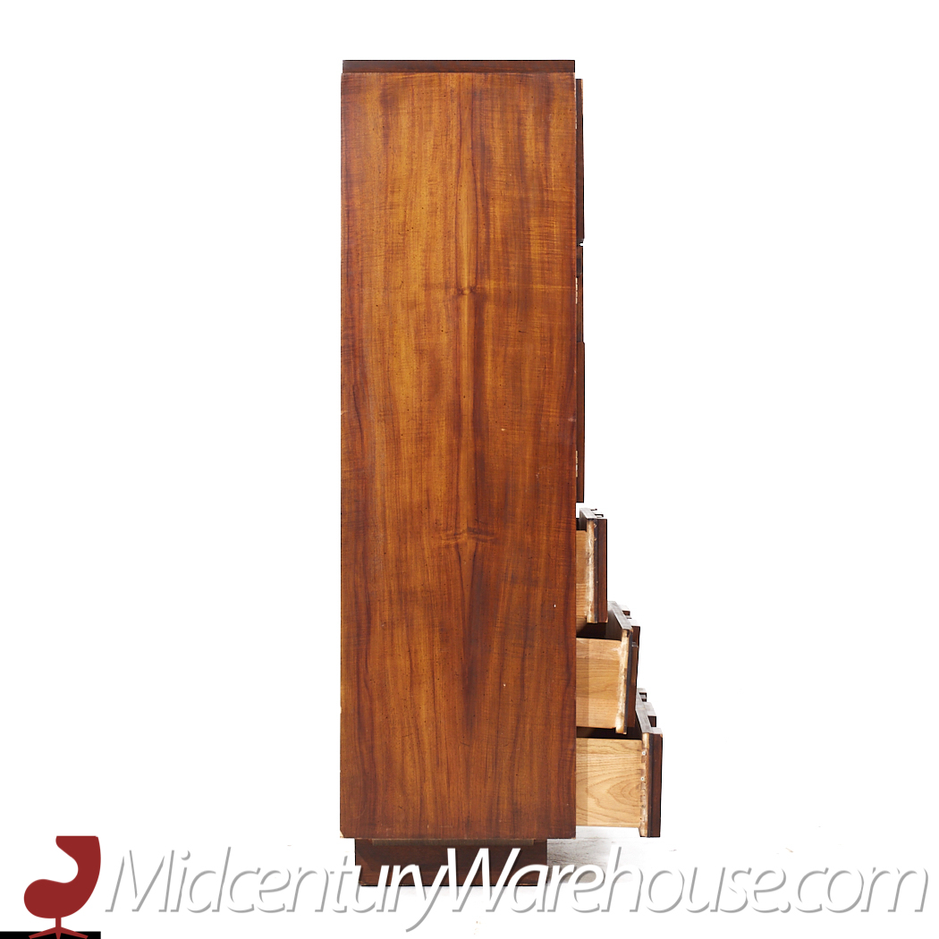 Lane Staccato Mid Century Walnut Brutalist Armoire